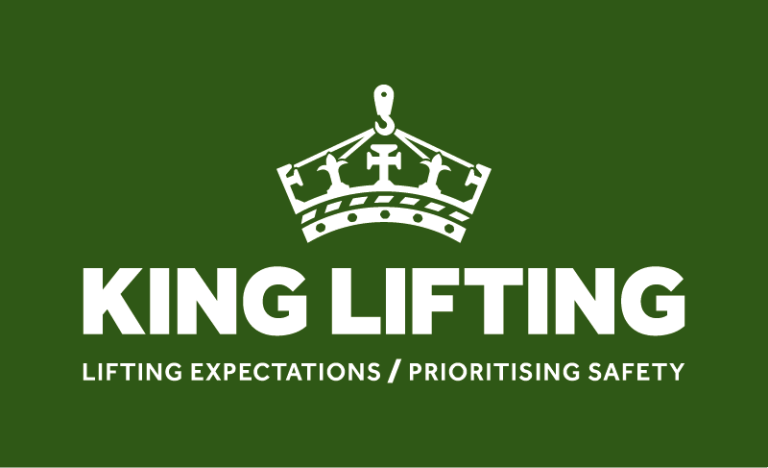 King Lifting white logo on a green background